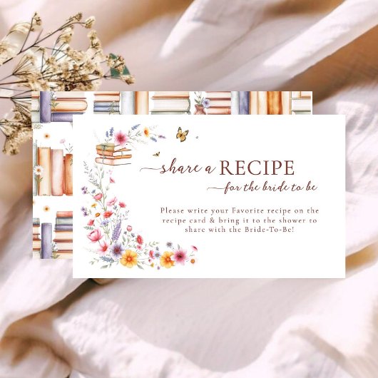 Blush Floral Bookstore Brautparty Rezept Karte