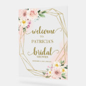 Blush Floral Brautparty Begrüßungszeichen Acrylschild (Winkel)