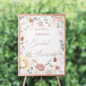 Blush Floral Brautparty Begrüßungszeichen Poster