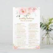 Blush Floral Brautparty Hochzeiten Traditionen Spi (Stehend Vorderseite)