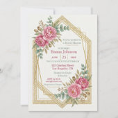 Blush Floral Bridal Shower Invitation Einladung (Vorderseite)