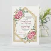 Blush Floral Bridal Shower Invitation Einladung (Stehend Vorderseite)