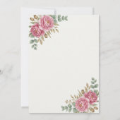 Blush Floral Bridal Shower Invitation Einladung (Rückseite)