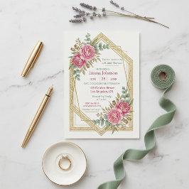 Blush Floral Bridal Shower Invitation Einladung