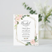 Blush Floral Bridal Tea Party Einladung (Stehend Vorderseite)