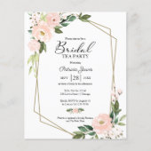 Blush Floral Bridal Tea Party Einladung (Vorderseite)