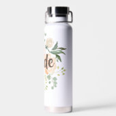 Blush Floral Bride Trinkflasche (Rückseite)