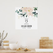 BLUSH FLORAL BUNCH WATERCOLOR BABY GEBURTSTATT POSTER (Küche)