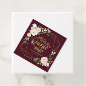 Blush Floral Burgundy Quinceanera Geschenkanhänger (Beispiel)