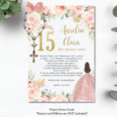 Blush Floral Butterfliegen Quinceañera Gebet Card Begleitkarte