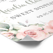 Blush Floral Butterfliegen Sage Green 16 . Geburts Poster (Ecke)