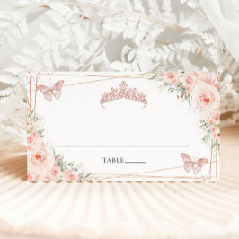 Blush Floral Butterflies Quinceanera 16. Geburtsta Platzkarte