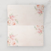 Blush Floral Butterflies Quinceañera 16 Geburtstag Platzkarte (Innenseite Aufgefaltet)