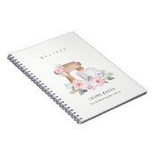 Blush Floral Cake Mixer Bäckerei Catering Rezept Notizblock (Rechte Seite)