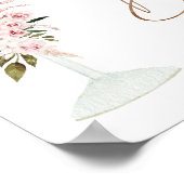 Blush Floral Champagner Brautparty Herzlich willko Poster (Ecke)