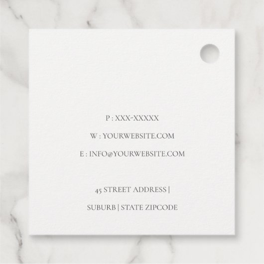 Blush Floral Chopping Board Napkin Catering Geschenkanhänger (Rückseite)