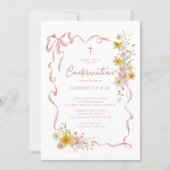 Blush Floral Confirmation Invitation Einladung (Vorderseite)