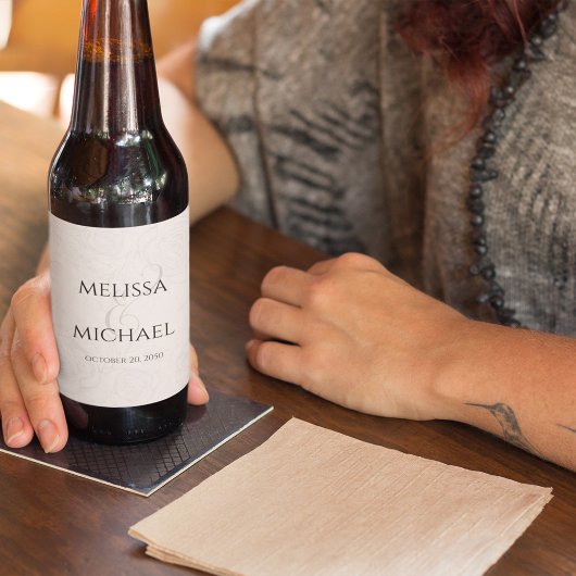 Blush Floral Custom Wedding Empfang Bierflaschenetikett