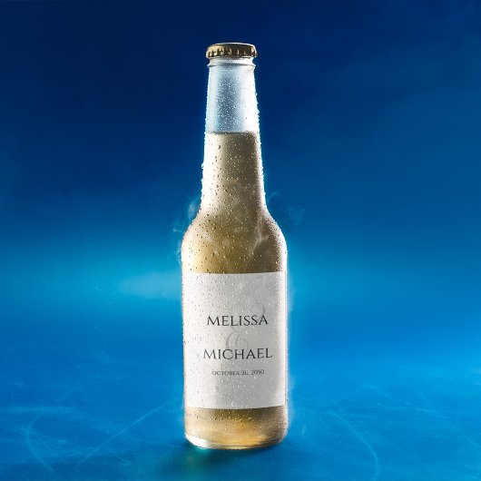 Blush Floral Custom Wedding Empfang Bierflaschenetikett