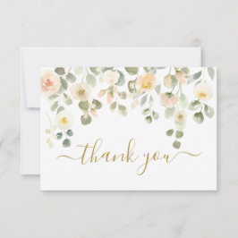 Blush Floral Danke Note Card Mitteilungskarte