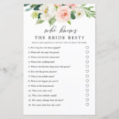 Blush Floral, der die Bride besten Game Cards kenn (Vorderseite)