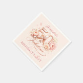 Blush Floral Elegant 50th Birthday Serviette (Ecke)