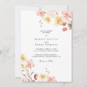Blush Floral Elegant Botanical Garden Wedding Einladung (Vorderseite)