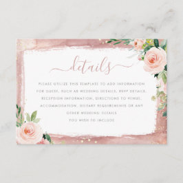 Blush Floral Elegant Verzauberte Hochzeitsdetails Begleitkarte