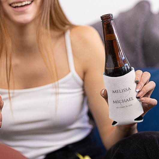 Blush Floral Elegante Kalligrafie Einfache Ampersa Dosenkühler