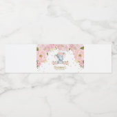 Blush Floral Elephant Baby Dusche Wasserflaschenetikett (Einzelnes Label)