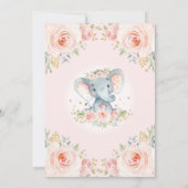 Blush Floral Elephant Geburtstag Danke Karte (Rückseite)
