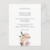 Blush Floral Empfang Card - Romantische Bridal Begleitkarte (Vorderseite)