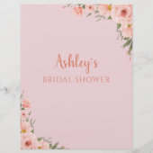 Blush Floral Er sagte, sie sagte Brautparty Game (Rückseite)