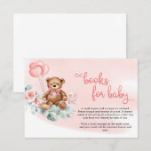 Blush Floral Eucalyptus Wreath Teddy Bear Baby Begleitkarte (Vorne/Hinten)