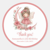 Blush Floral Fairy Cute Girl Birthday Stickers (Vorderseite)