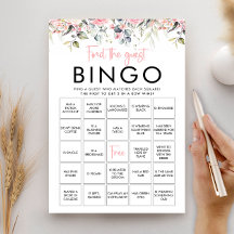 Blush Floral Finden Sie die Bingo Game Card