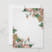 Blush Floral Formal Hochzeit Einladung (Rückseite)