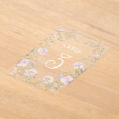 Blush Floral Frame Acrylic Table Number Acryleinladungen (Ablage )