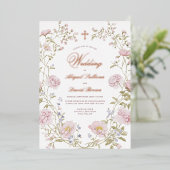 Blush Floral Frame Religious Wedding Folieneinladung (Stehend vorne)