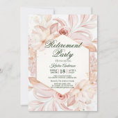 Blush Floral Frame Retirement Party Einladung (Vorderseite)