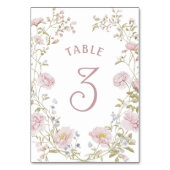 Blush Floral Frame Tischnummer (Rückseite)
