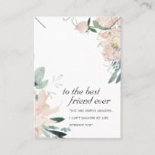 BLUSH FLORAL FRIEND GIFT NECKLACE DISPLAY CARD PLATZKARTE (Vorderseite)