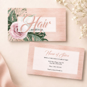 Blush Floral Friseursalon Visitenkarte