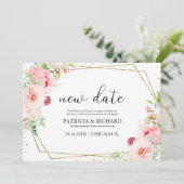 Blush Floral Geometric Wedponement Einladung (Stehend Vorderseite)