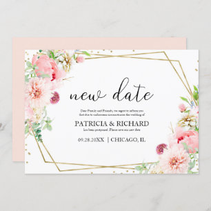 Blush Floral Geometric Wedponement Einladung