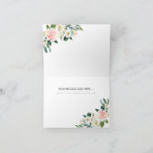 Blush Floral Glass Brautparty Danke Karte (Innenseite)