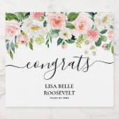 Blush Floral Glückwunschs Girl Abschluss Bierflaschenetikett (Einzelnes Label)