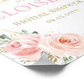 Blush Floral Gold Geometric Brautparty Willkommen Poster (Ecke)