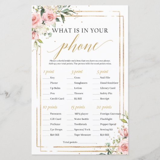 Blush Floral Gold Geometric Was in Ihrem Telefon (Vorderseite)