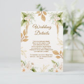 Blush Floral Gold Geometric wedding Begleitkarte (Stehend Vorderseite)